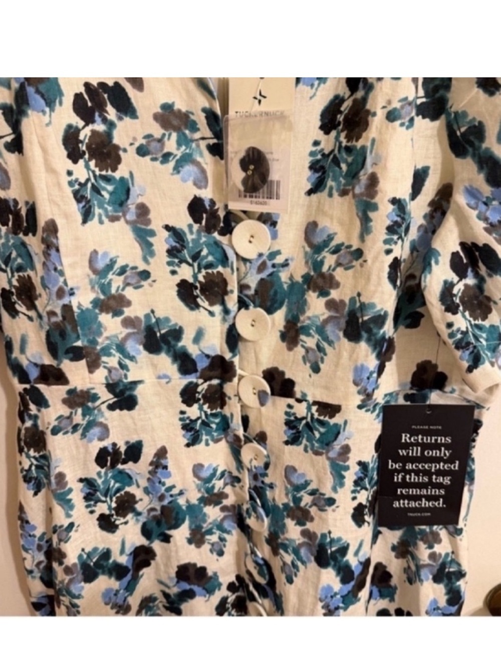 Tuckernuck Floral Full Maxi Button Down Dress NWT Size Medium - Picture 4 of 5